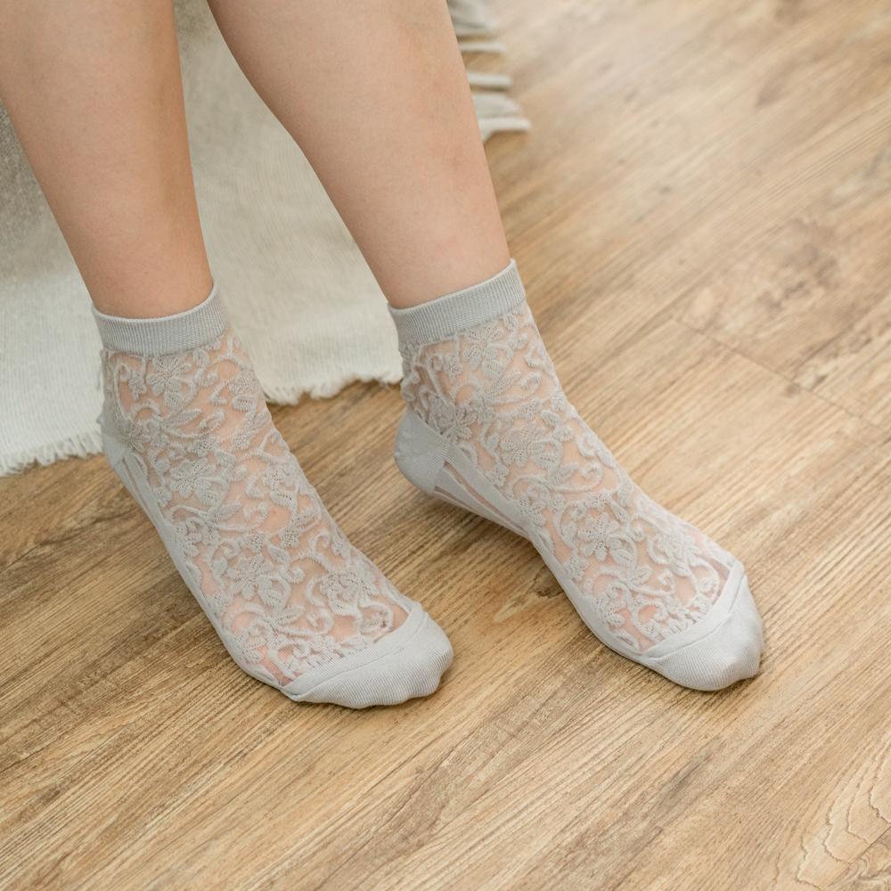 AHUA阿華有事嗎 韓國襪子 滿版花紋直條透膚短襪 K1753 正韓少女襪 韓妞必備卡通襪 百搭純棉襪 短襪 可愛-細節圖4