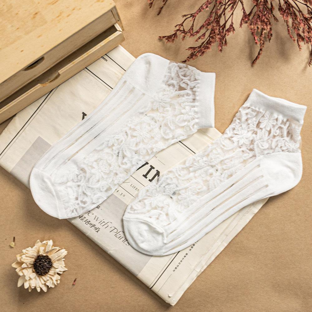 AHUA阿華有事嗎 韓國襪子 滿版花紋直條透膚短襪 K1753 正韓少女襪 韓妞必備卡通襪 百搭純棉襪 短襪 可愛-細節圖6