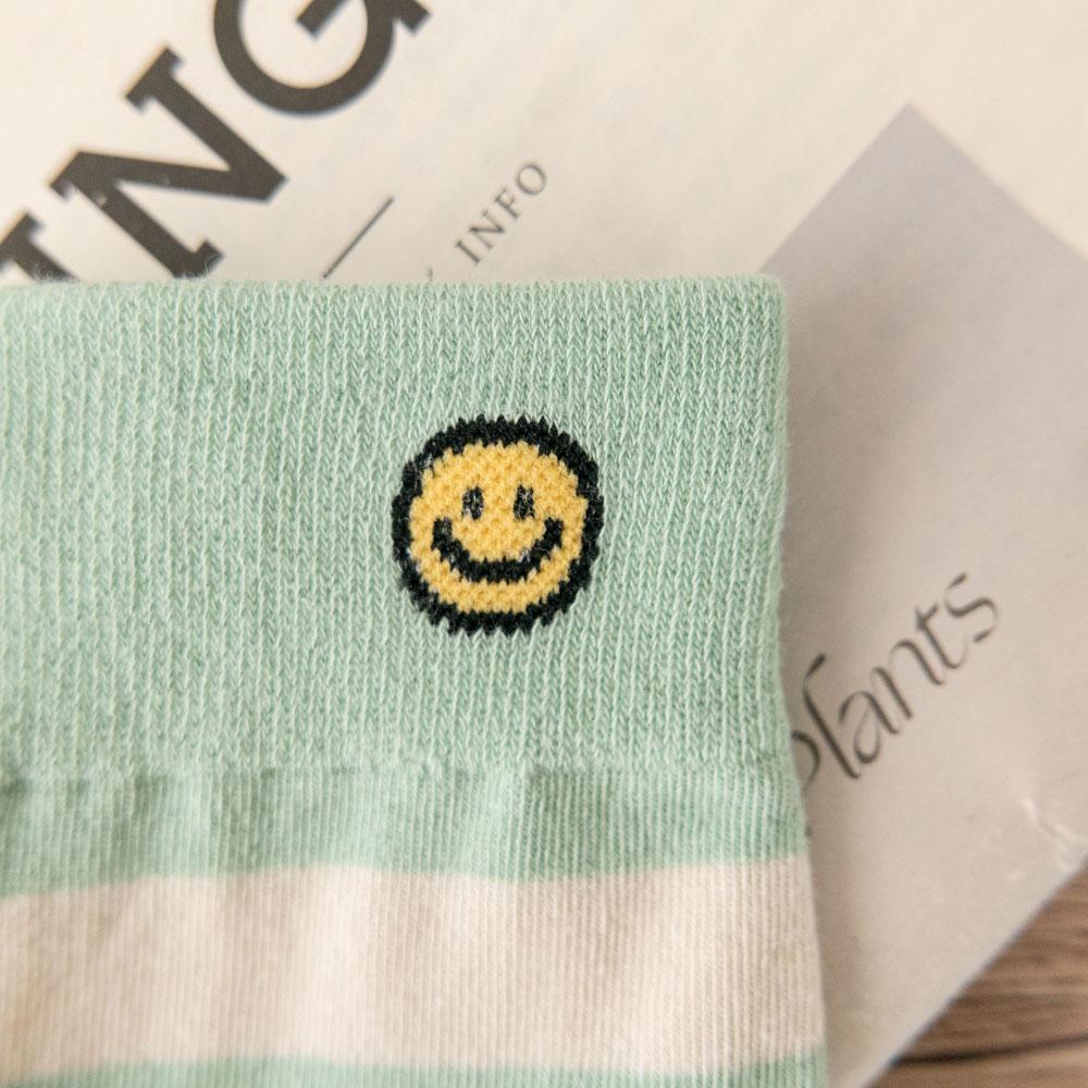 AHUA阿華有事嗎 韓國襪子 笑臉條紋中筒襪 K1735  襪子推薦 流行襪首選 長襪 可愛 日系 短襪 隱形襪-細節圖8