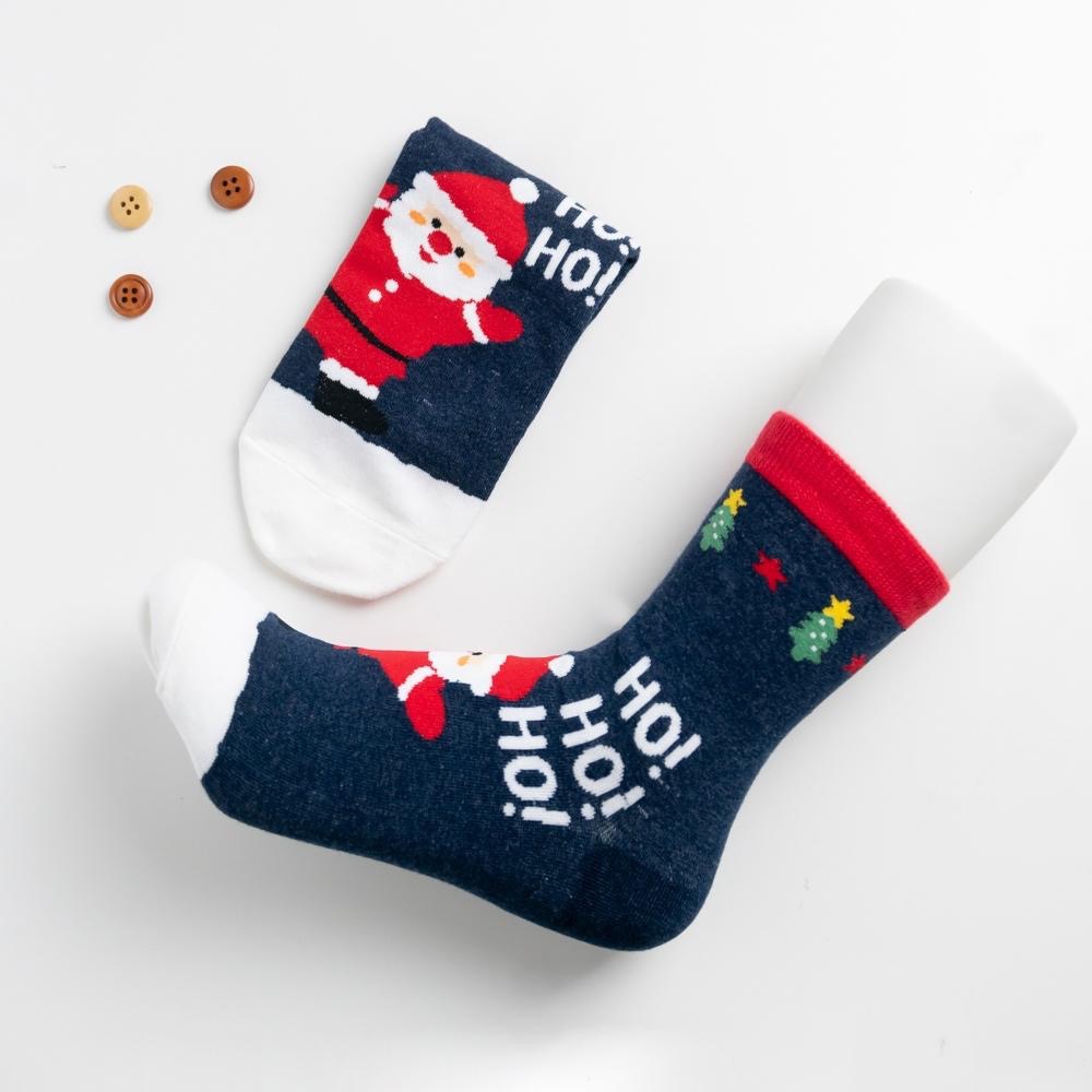 AHUA阿華有事嗎 韓國襪子HO!HA!襪口拼色聖誕人物打招呼中筒襪 K1922 韓妞必備 百搭純棉襪 聖誕襪 交換禮物-細節圖4