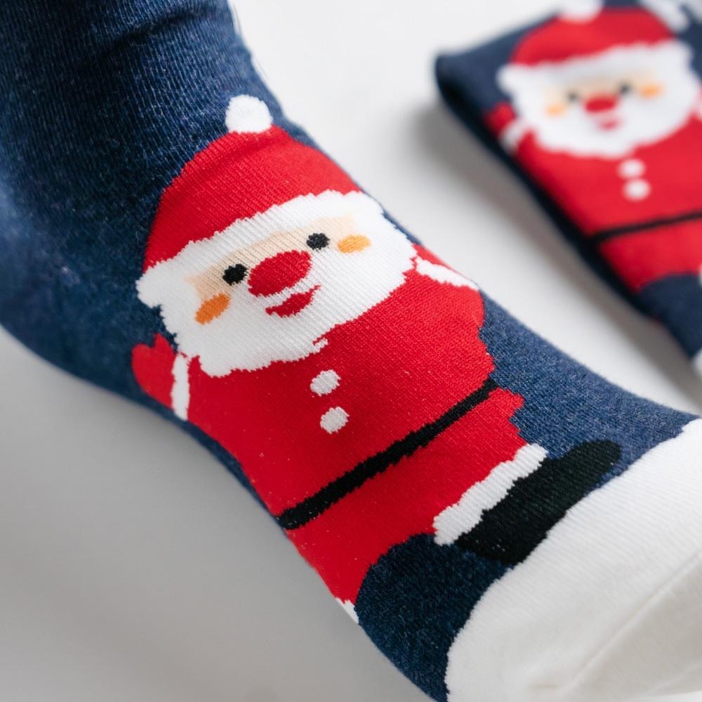 AHUA阿華有事嗎 韓國襪子HO!HA!襪口拼色聖誕人物打招呼中筒襪 K1922 韓妞必備 百搭純棉襪 聖誕襪 交換禮物-細節圖6