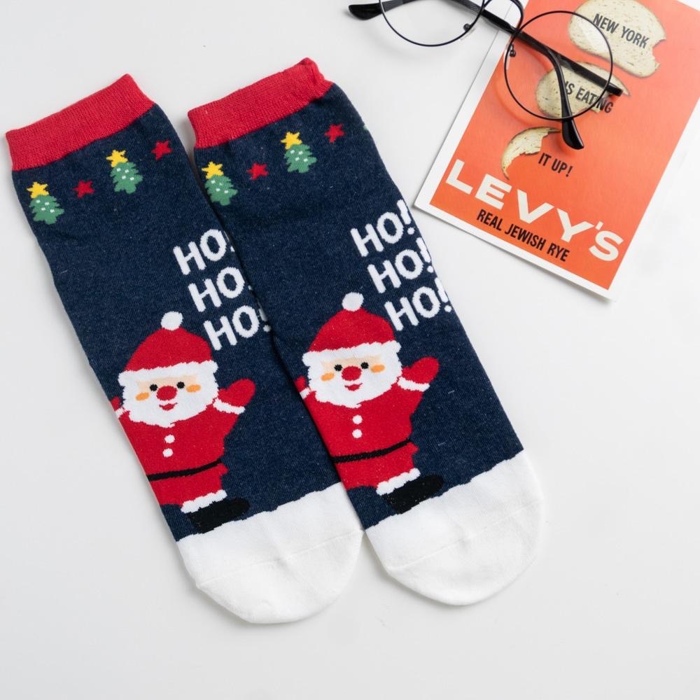 AHUA阿華有事嗎 韓國襪子HO!HA!襪口拼色聖誕人物打招呼中筒襪 K1922 韓妞必備 百搭純棉襪 聖誕襪 交換禮物-細節圖8