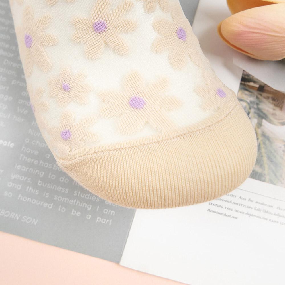 AHUA阿華有事嗎 韓國襪子 滿版花朵透膚船型襪 K1699 襪子推薦 流行襪首選 長襪 可愛 日系短襪-細節圖8