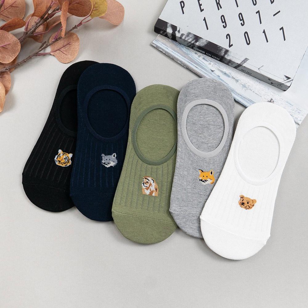 AUHA阿華有事嗎 韓國襪子 動物小頭條紋男生隱形襪 男襪【K1461】百搭 簡約 實穿 文青 男襪 純棉 隱形襪-細節圖2