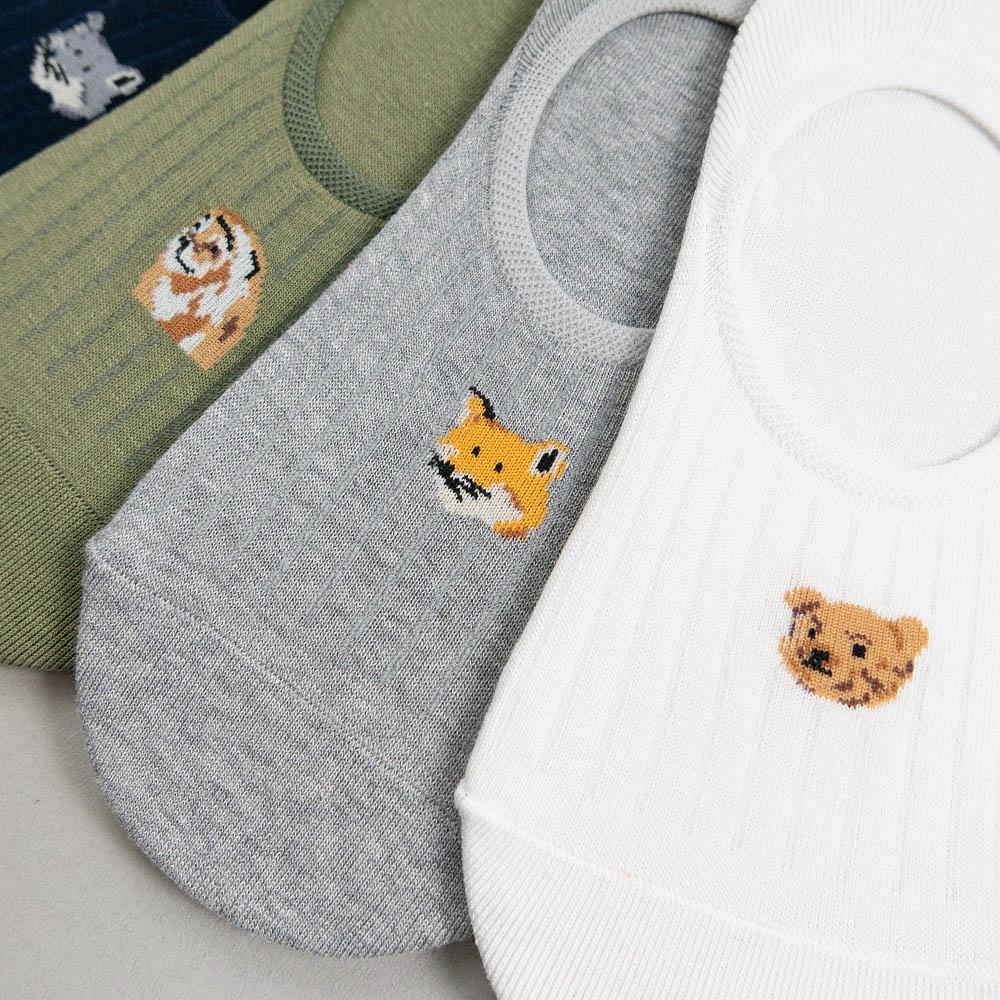 AUHA阿華有事嗎 韓國襪子 動物小頭條紋男生隱形襪 男襪【K1461】百搭 簡約 實穿 文青 男襪 純棉 隱形襪-細節圖4