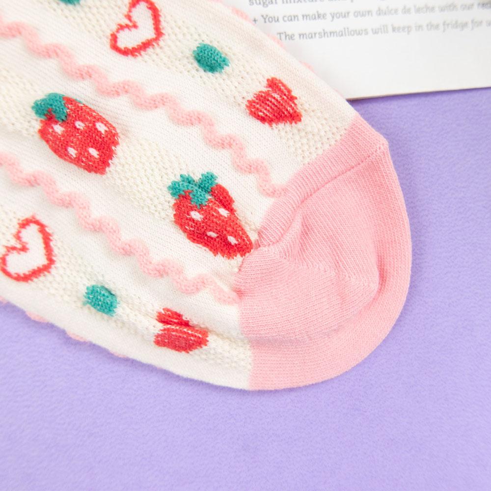 AHUA阿華有事嗎 韓國襪子 立體草莓中筒襪 K1662 襪子推薦 流行襪首選 長襪 可愛 日系襪子-細節圖8