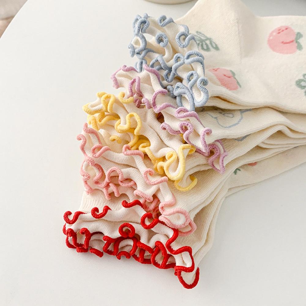 AHUA阿華有事嗎  日系襪子 QQ捲邊滿版插圖短襪【S0450】可愛 休閒 少女襪 韓妞必備短襪 百搭純棉襪-細節圖6