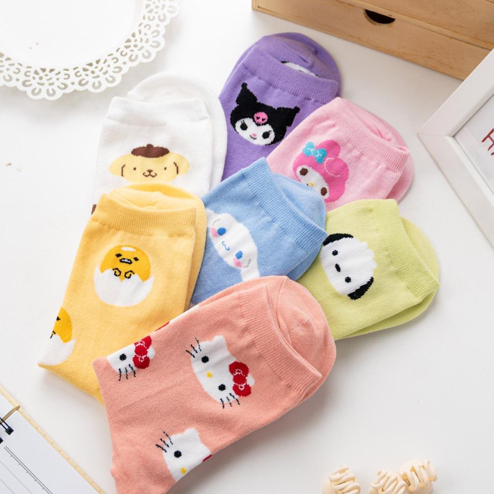AHUA阿華有事嗎 韓國襪子 滿版三麗鷗人物小頭中筒襪 K1885 韓妞必備 百搭純棉襪 卡通 日系 可愛-細節圖3
