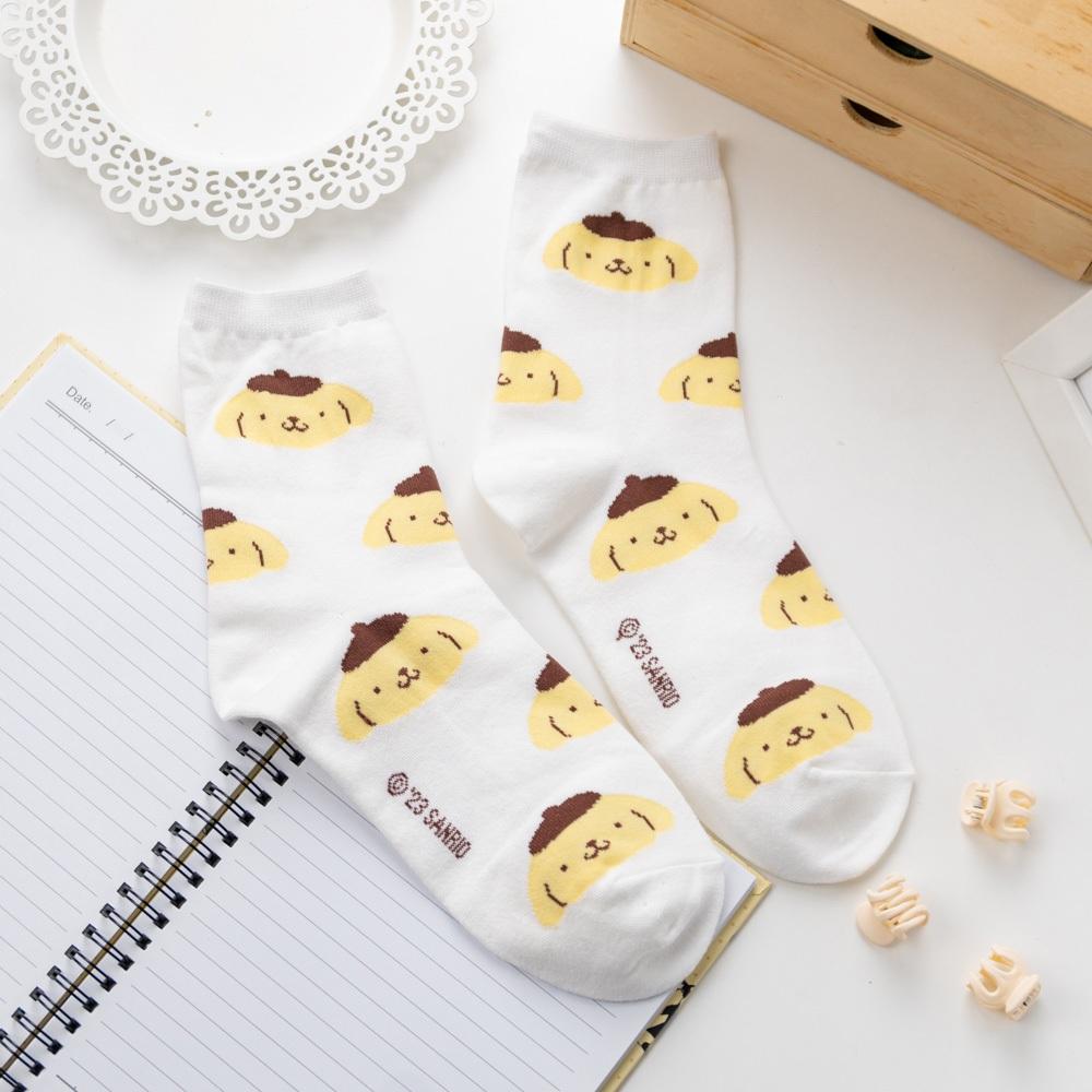 AHUA阿華有事嗎 韓國襪子 滿版三麗鷗人物小頭中筒襪 K1885 韓妞必備 百搭純棉襪 卡通 日系 可愛-細節圖6
