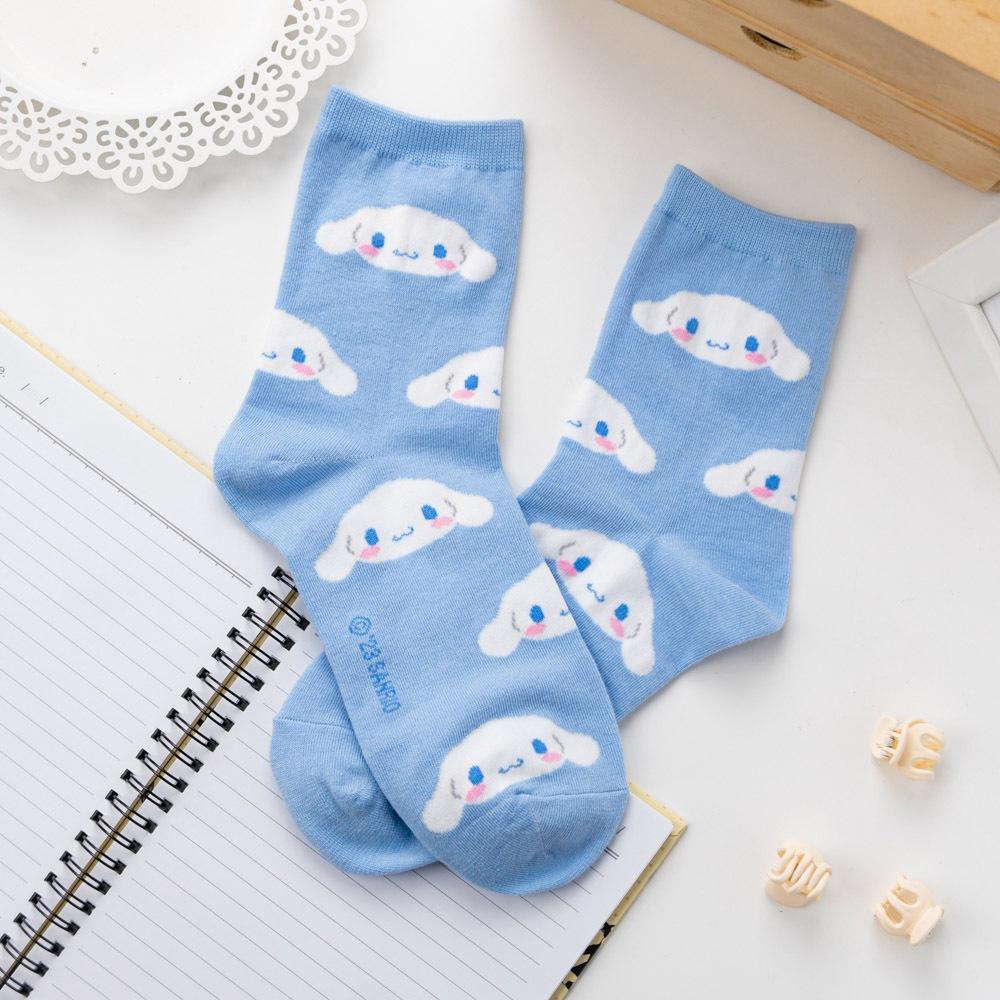 AHUA阿華有事嗎 韓國襪子 滿版三麗鷗人物小頭中筒襪 K1885 韓妞必備 百搭純棉襪 卡通 日系 可愛-細節圖8