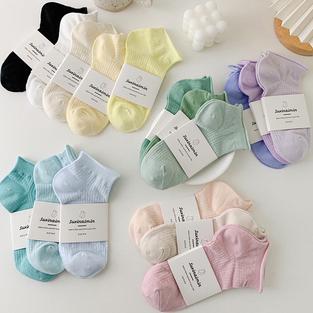 AHUA阿華有事嗎 日系襪子 馬卡龍格紋捲邊短襪【S0440】馬卡龍色 純色 格紋 少女襪 韓妞必備短襪 百搭純棉|-細節圖3