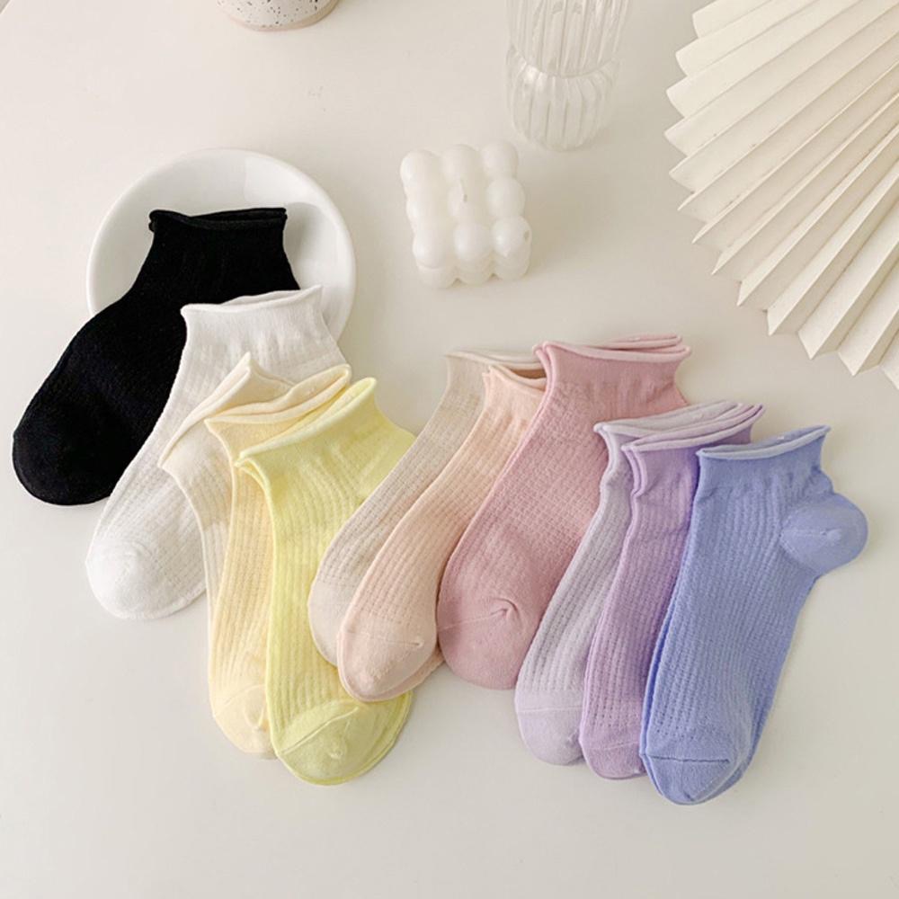 AHUA阿華有事嗎 日系襪子 馬卡龍格紋捲邊短襪【S0440】馬卡龍色 純色 格紋 少女襪 韓妞必備短襪 百搭純棉|-細節圖5