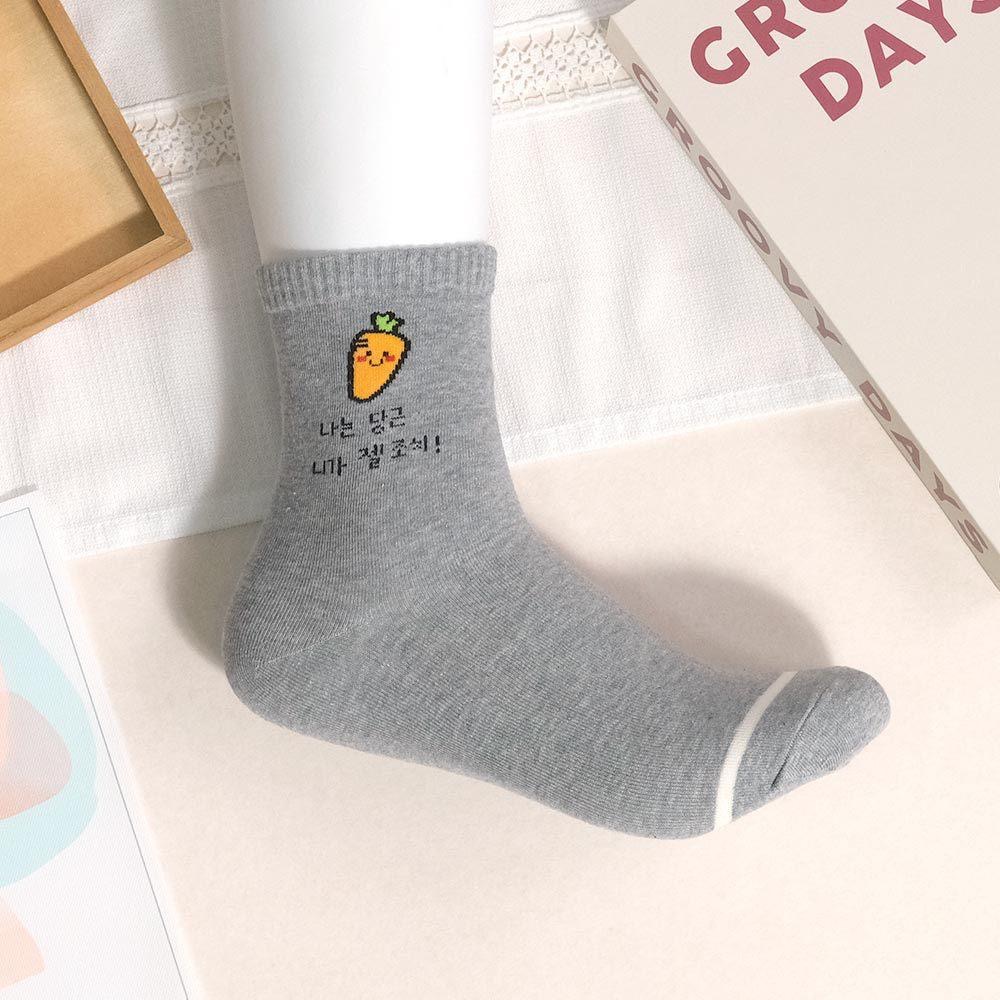 AHUA 阿華有事嗎 立體毛毛小圖韓語留言中筒襪 K2304 正韓襪子 百搭純棉襪 韓妞必備 少女襪-細節圖9