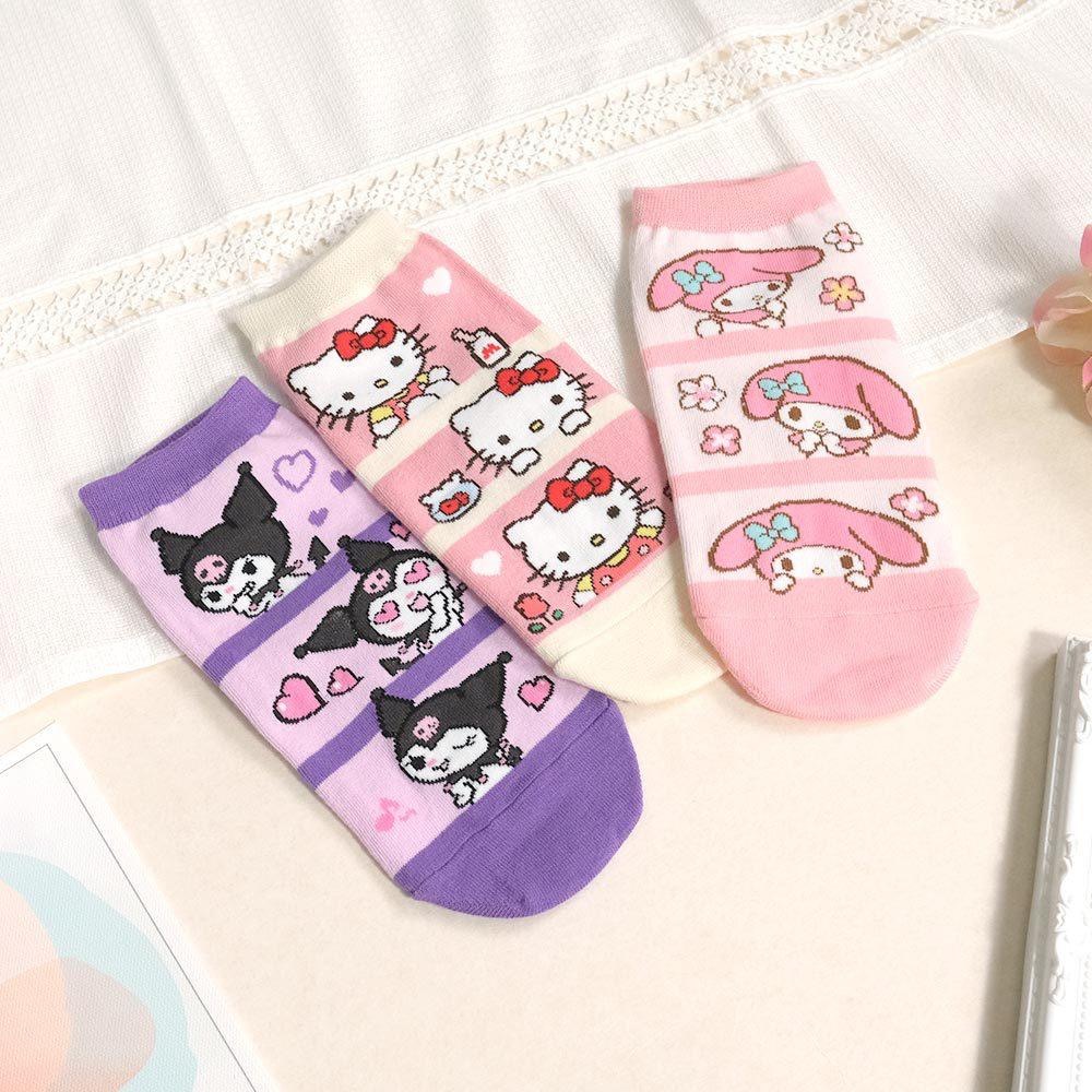 AHUA 阿華有事嗎 三麗鷗三格人物情境短襪 K2313 正韓襪子 百搭純棉襪 韓妞必備 少女襪-細節圖6