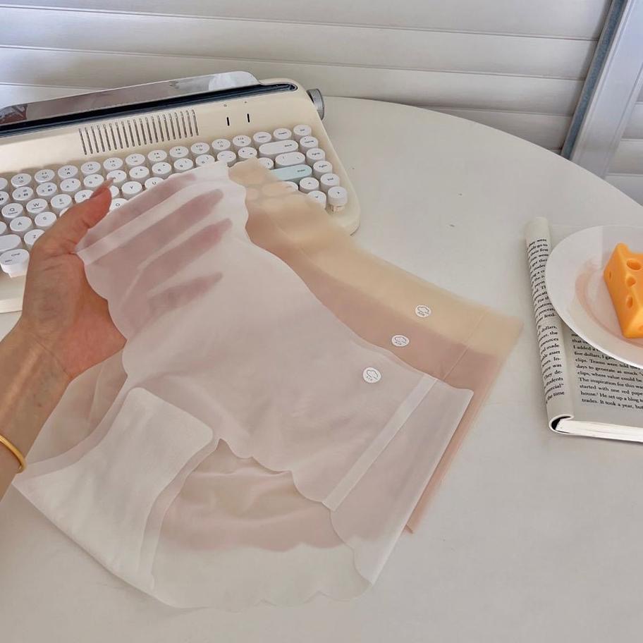 AHUA阿華有事嗎 一片式花瓣邊冰絲薄款透氣無痕內褲 I0079 韓系內著 可愛內褲 純棉內褲 舒適內褲 女內著-細節圖6