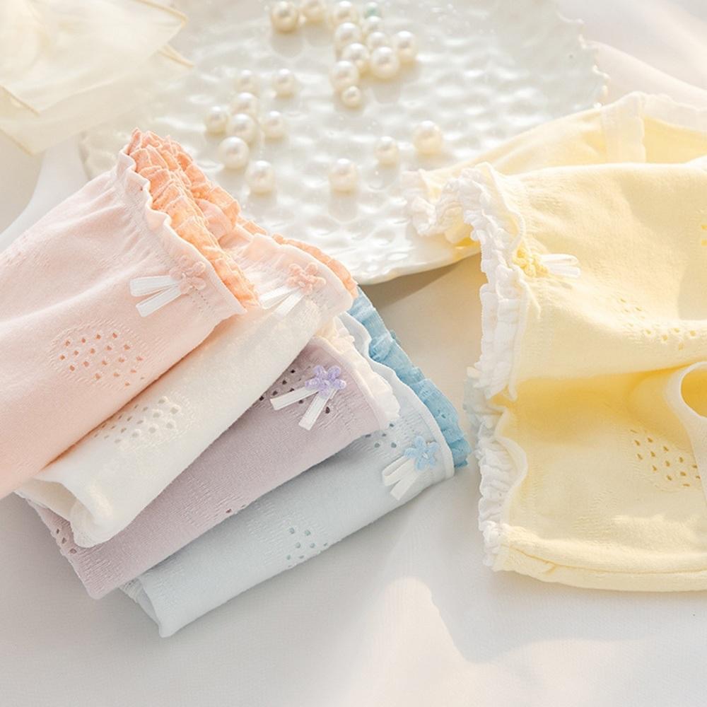 AHUA阿華有事嗎 純色捲邊洞洞透氣蕾絲中腰內褲 I0075 韓系內著 可愛內褲 純棉內褲 舒適內褲 女內著-細節圖6