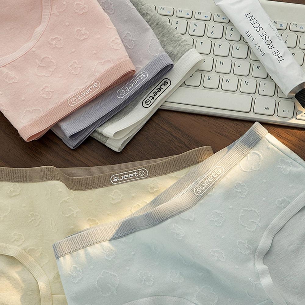 AHUA阿華有事嗎 滿版壓花雲朵棉花中腰內褲 I0068 韓系內著 可愛內褲 純棉內褲 舒適內褲 女內著-細節圖4