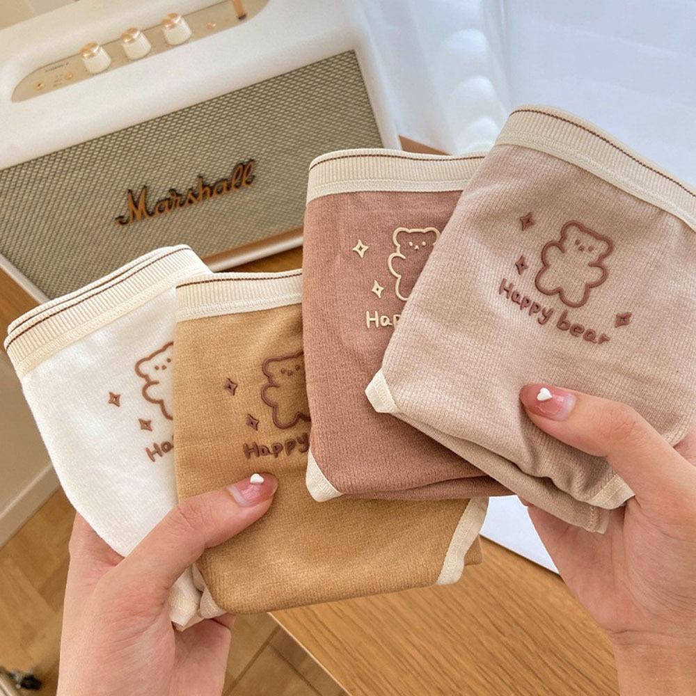 AHUA阿華有事嗎 韓系內著 德絨可愛比熊中腰內褲 單入I0066  可愛 女內褲 流行少女內褲-細節圖3