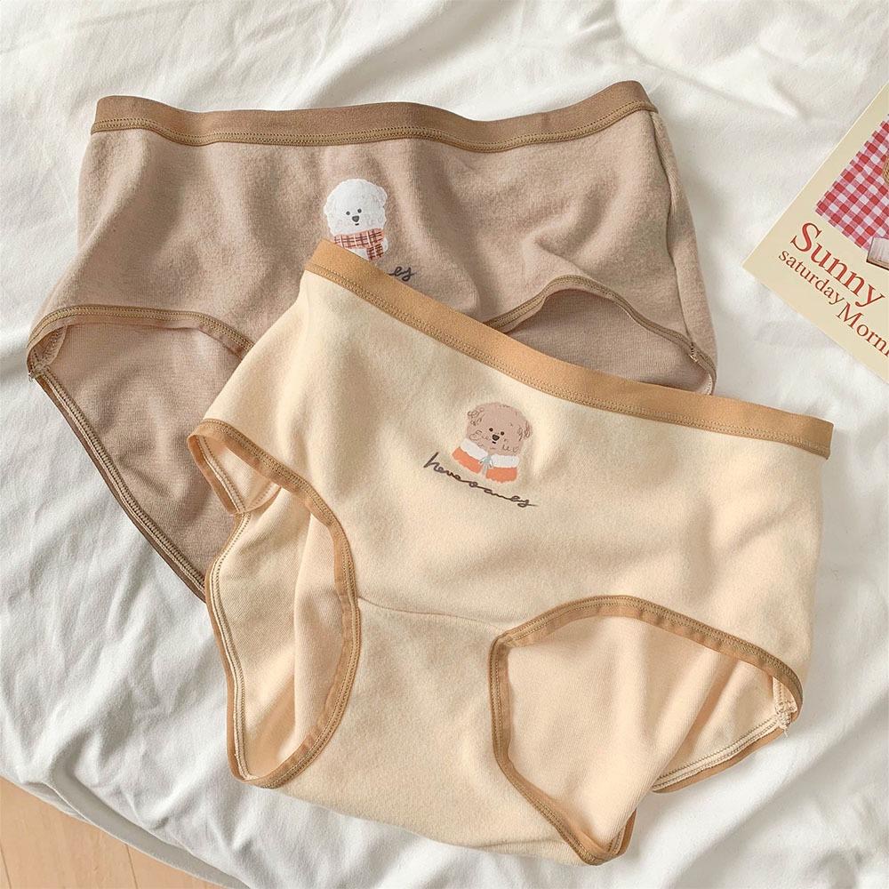 AHUA阿華有事嗎 韓系內著 德絨可愛比熊中腰內褲 單入I0066  可愛 女內褲 流行少女內褲-細節圖4