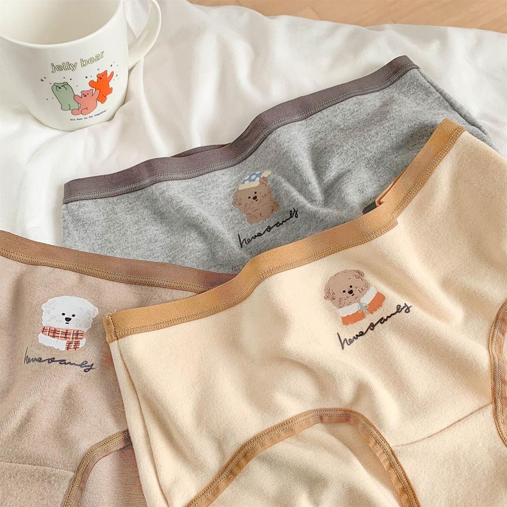 AHUA阿華有事嗎 韓系內著 德絨可愛比熊中腰內褲 單入I0066  可愛 女內褲 流行少女內褲-細節圖8