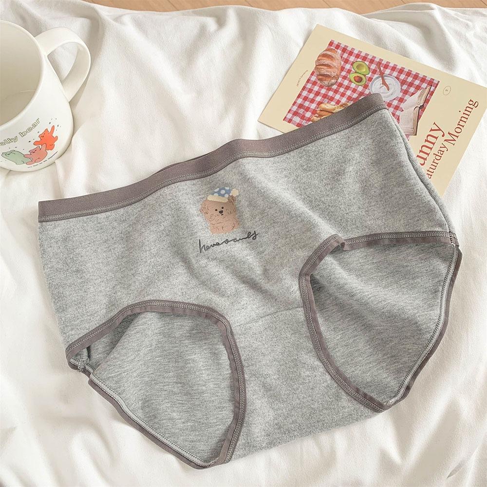 AHUA阿華有事嗎 韓系內著 德絨可愛比熊中腰內褲 單入I0066  可愛 女內褲 流行少女內褲-細節圖9