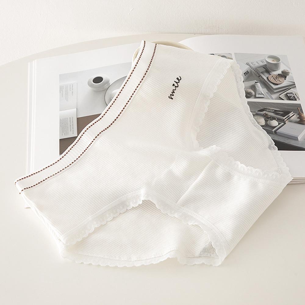 AHUA阿華有事嗎 韓系內著 可愛笑臉螺紋邊中腰內褲 I0055  純棉 可愛 內衣 流行少女內褲-細節圖8