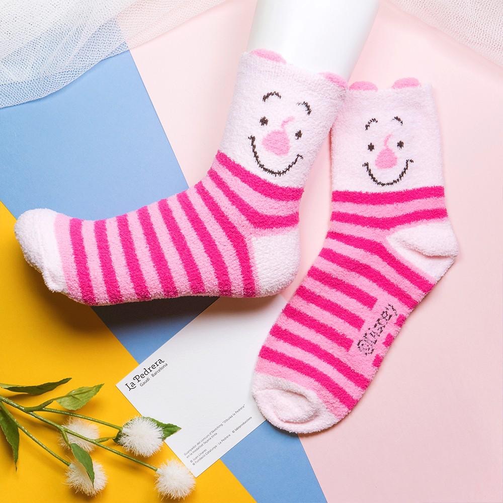 AHUA阿華有事嗎 韓國襪子 絨毛迪士尼彩色全版小耳朵中筒襪 居家睡眠襪 K0262 正韓熱賣款 韓妞必備卡通襪 絨毛襪-細節圖3