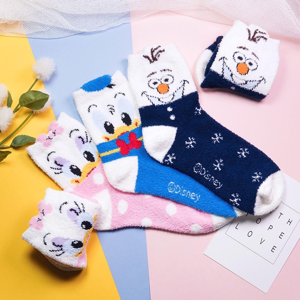 AHUA阿華有事嗎 韓國襪子 絨毛迪士尼彩色全版小耳朵中筒襪 居家睡眠襪 K0262 正韓熱賣款 韓妞必備卡通襪 絨毛襪-細節圖7