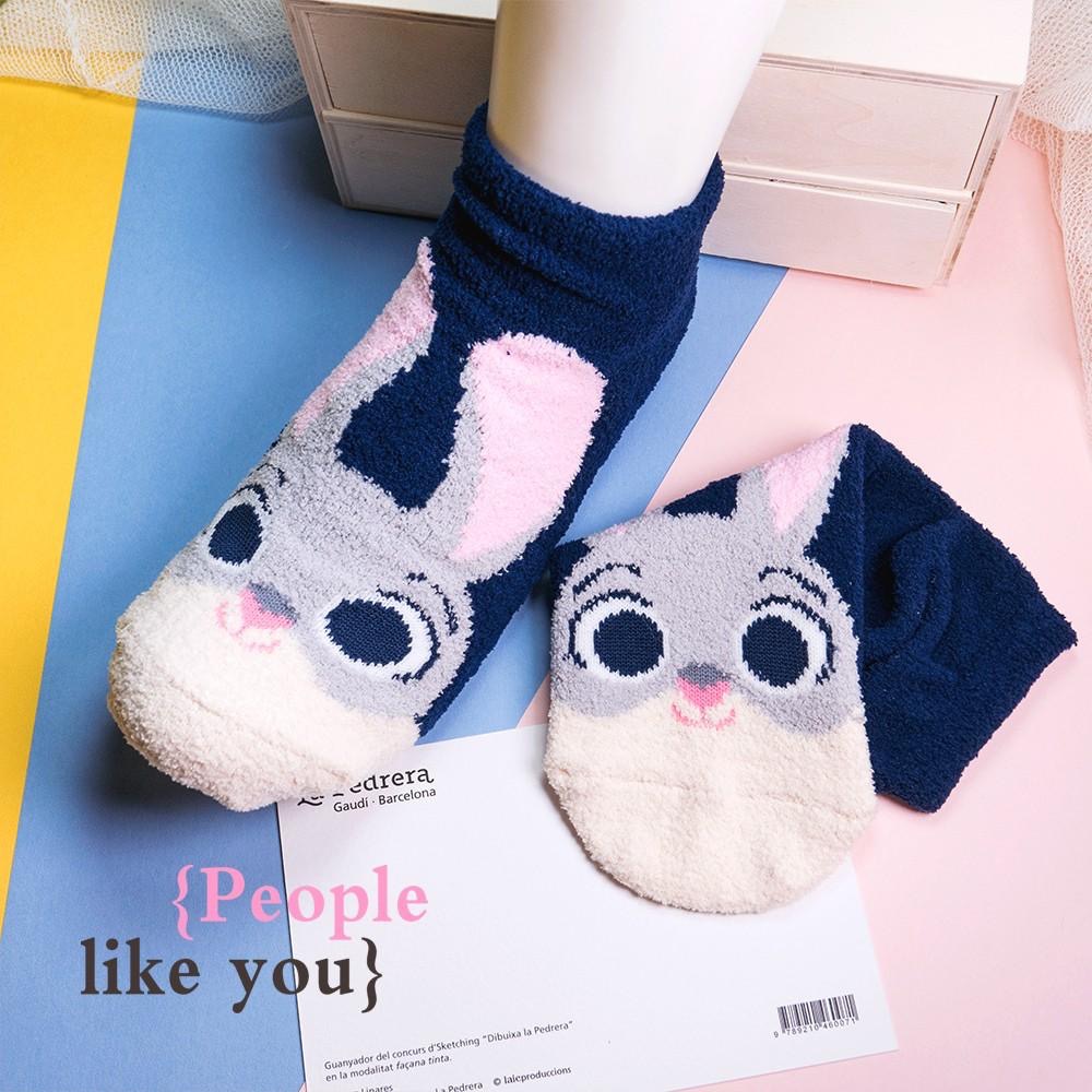 迪士尼AHUA阿華有事嗎   韓國襪子 絨毛迪士尼立體耳朵短襪 K0261 正韓熱賣款 必備卡通襪 百搭絨毛襪-細節圖3