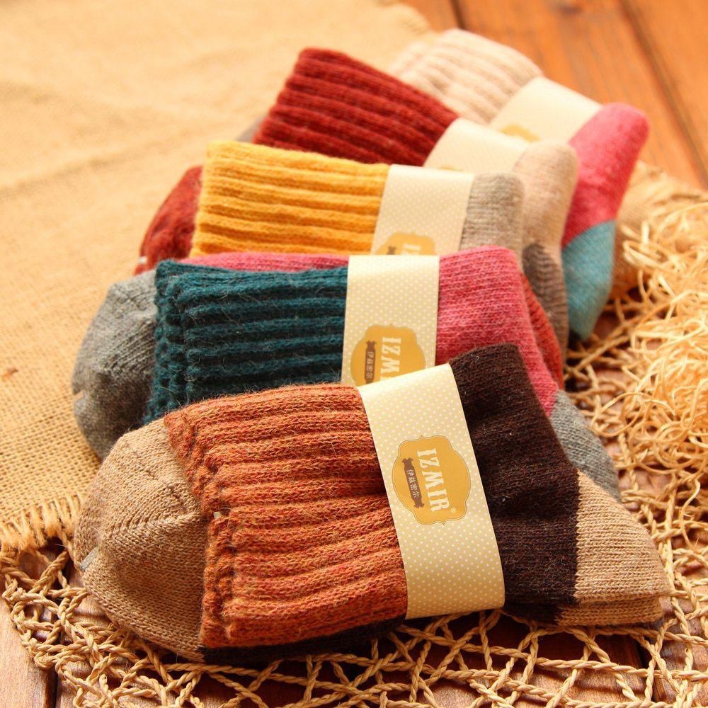 AHUA阿華有事嗎  日系馬卡龍雙色羊毛襪 S0030 韓妞必備百搭款 中筒襪 厚長襪 運動復古 文青情侶-細節圖2