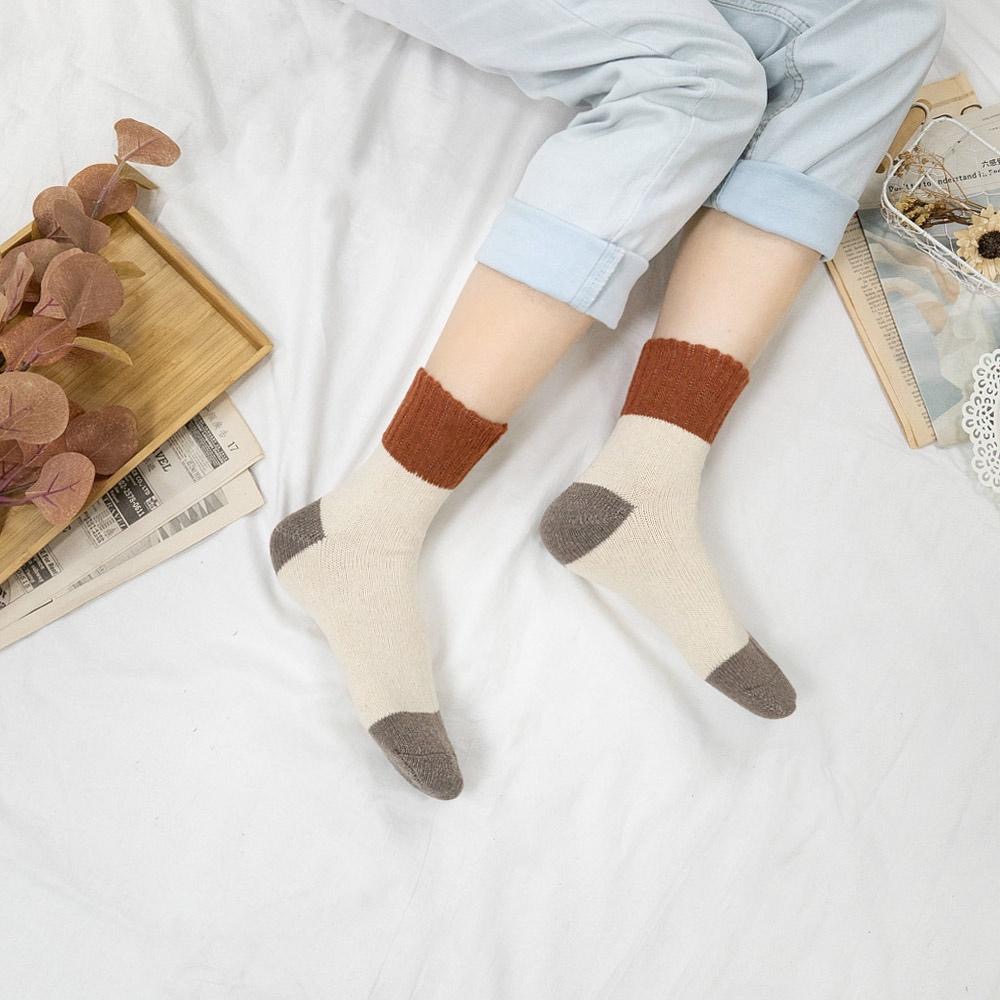 AHUA阿華有事嗎  日系馬卡龍雙色羊毛襪 S0030 韓妞必備百搭款 中筒襪 厚長襪 運動復古 文青情侶-細節圖6