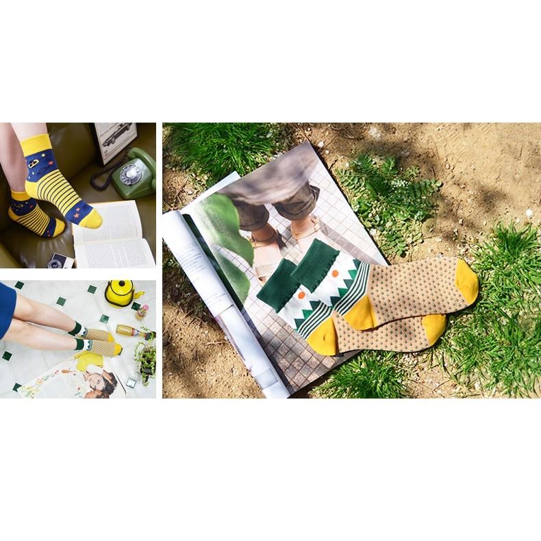 AHUA 自訂款！可愛插畫圖案中筒襪 女生襪子 復古襪子 R0011 民族風圖騰長襪 韓妞必備基本款 阿華有事嗎-細節圖5