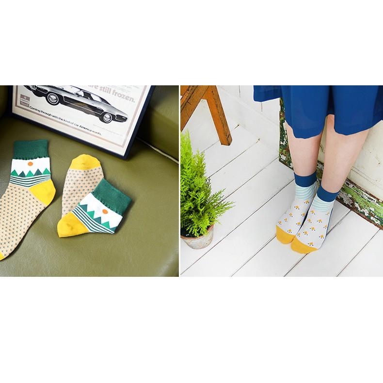 AHUA 自訂款！可愛插畫圖案中筒襪 女生襪子 復古襪子 R0011 民族風圖騰長襪 韓妞必備基本款 阿華有事嗎-細節圖7