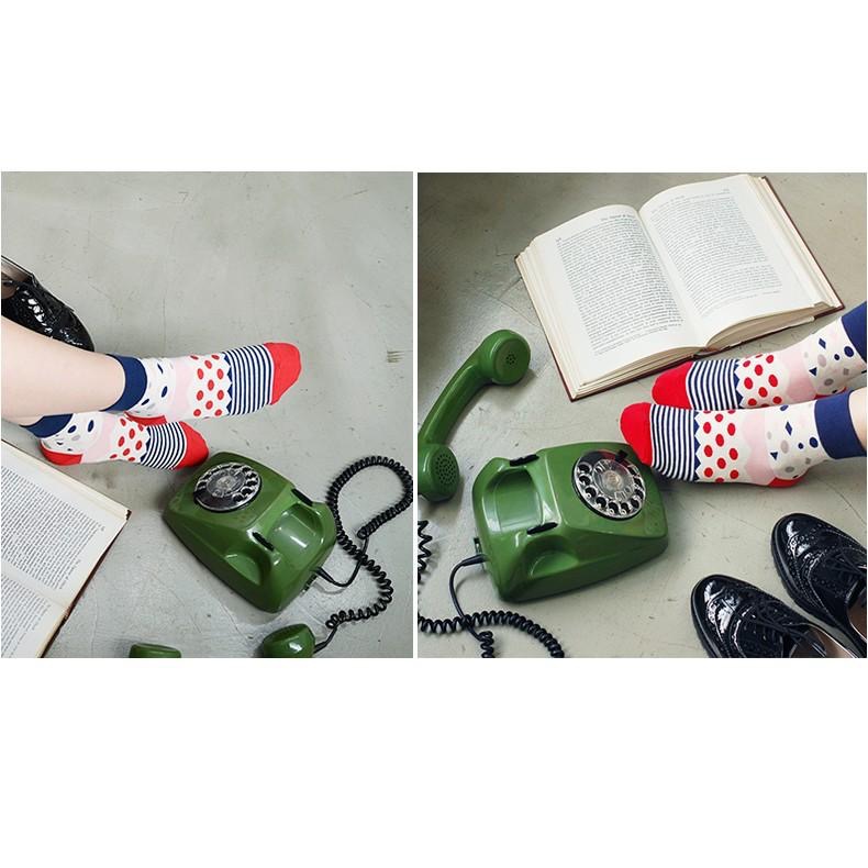 AHUA 自訂款！可愛插畫圖案中筒襪 女生襪子 復古襪子 R0011 民族風圖騰長襪 韓妞必備基本款 阿華有事嗎-細節圖8