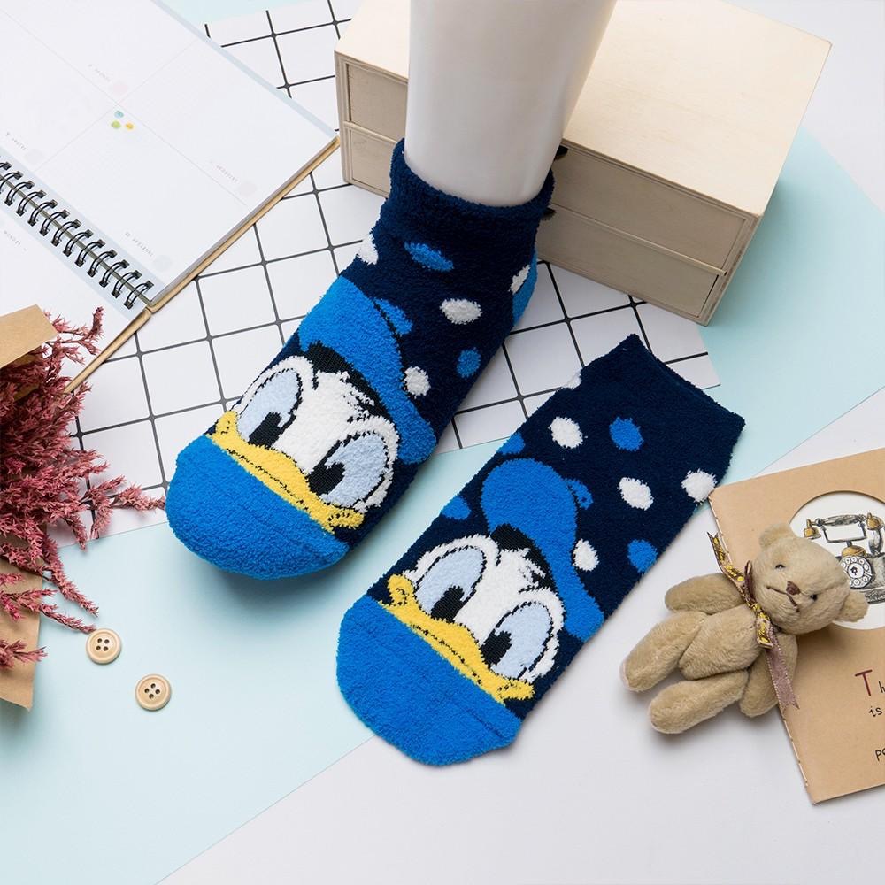 AHUA阿華有事嗎 韓國襪子 絨毛迪士尼繽粉點點短襪 居家睡眠襪 K0441 正韓熱賣款 韓妞必備冬日暖襪 百搭純棉襪-細節圖4