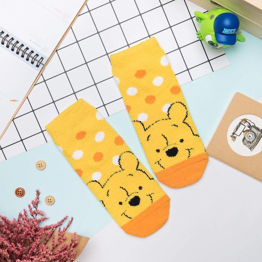 AHUA阿華有事嗎 韓國襪子 絨毛迪士尼繽粉點點短襪 居家睡眠襪 K0441 正韓熱賣款 韓妞必備冬日暖襪 百搭純棉襪-細節圖6