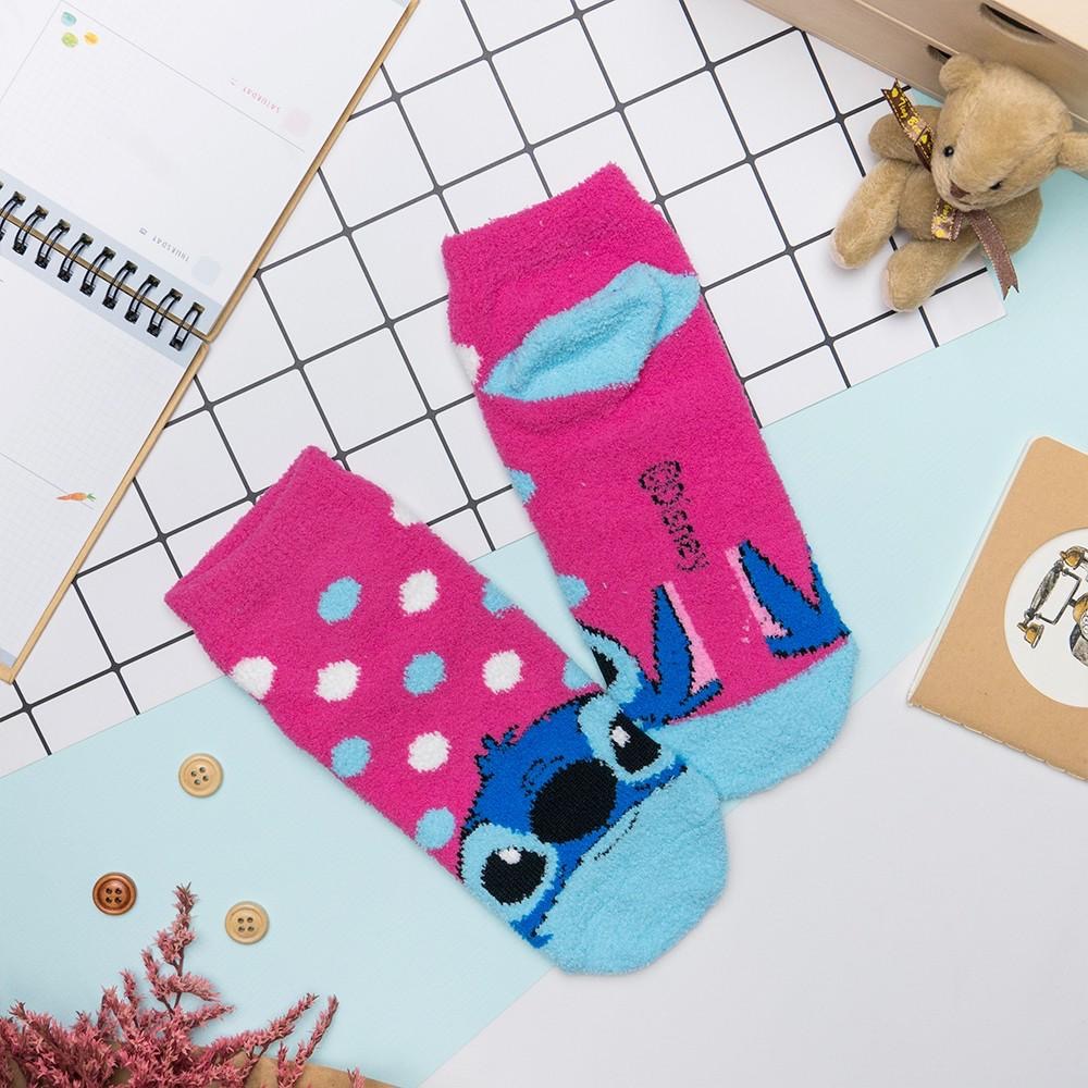 AHUA阿華有事嗎 韓國襪子 絨毛迪士尼繽粉點點短襪 居家睡眠襪 K0441 正韓熱賣款 韓妞必備冬日暖襪 百搭純棉襪-細節圖7