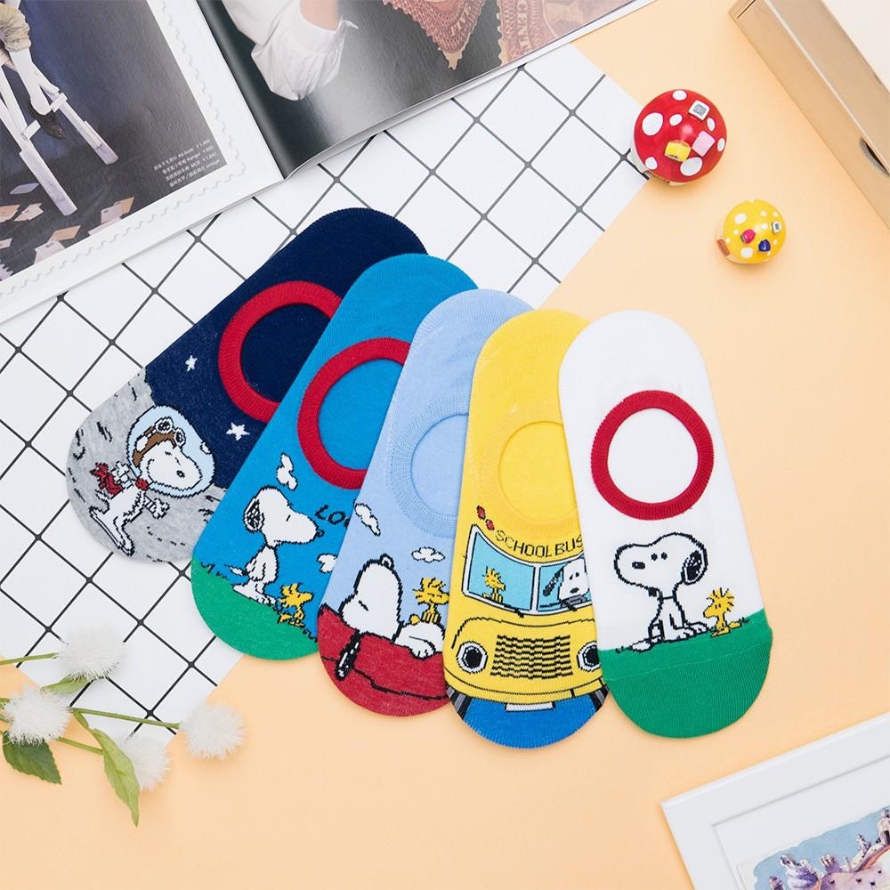 AHUA阿華有事嗎 韓國襪子 彩色史努比隱形襪 K0526 正韓少女襪 韓妞必備卡通襪 百搭船襪 素色踝襪-細節圖3