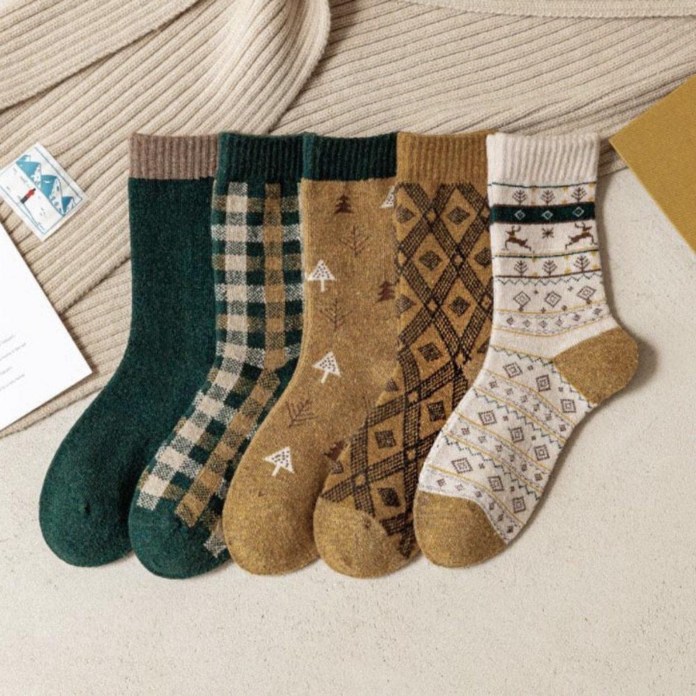 AUHA 日系襪子 森林系羊毛中筒襪 S0399 羊毛襪 純棉襪 保暖秋冬厚襪 阿華有事嗎-細節圖3