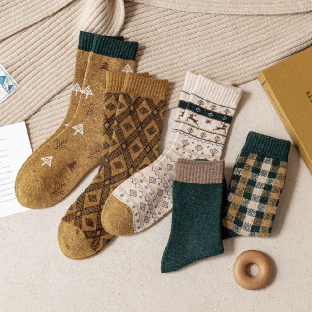 AUHA 日系襪子 森林系羊毛中筒襪 S0399 羊毛襪 純棉襪 保暖秋冬厚襪 阿華有事嗎-細節圖4