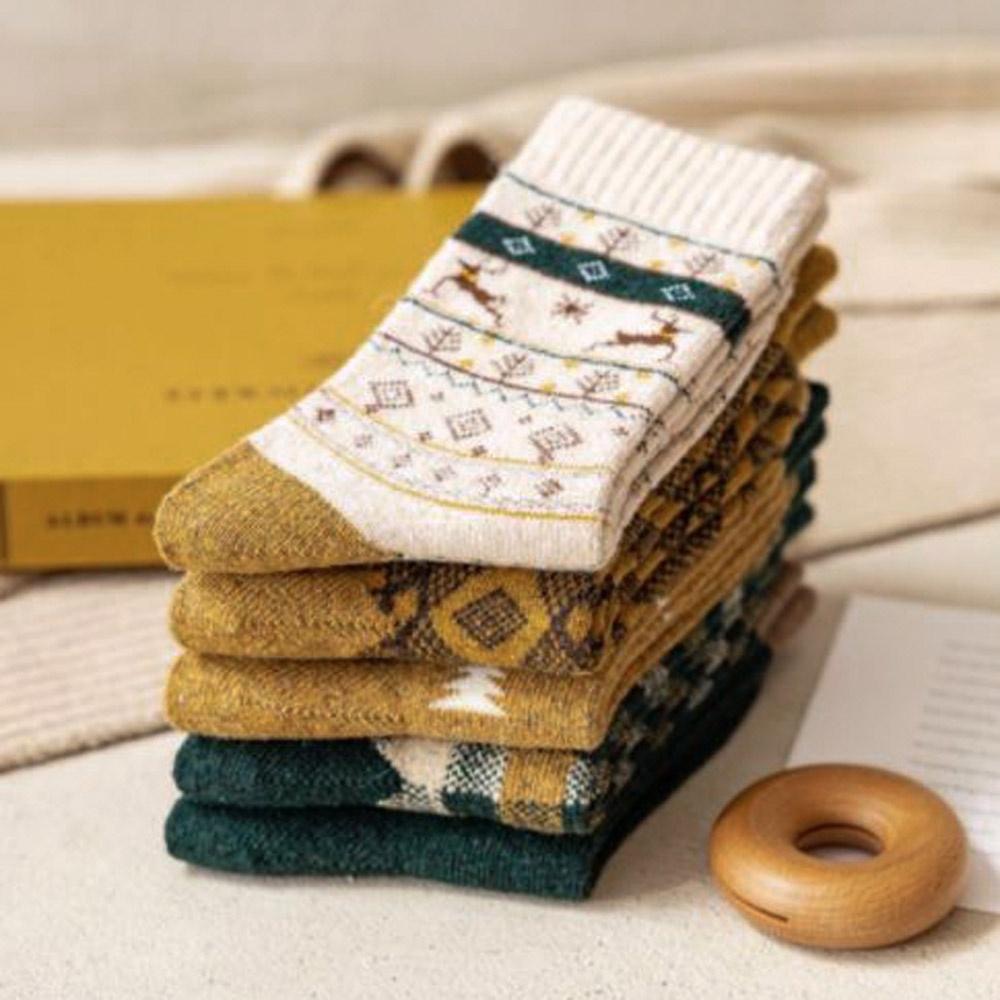 AUHA 日系襪子 森林系羊毛中筒襪 S0399 羊毛襪 純棉襪 保暖秋冬厚襪 阿華有事嗎-細節圖5