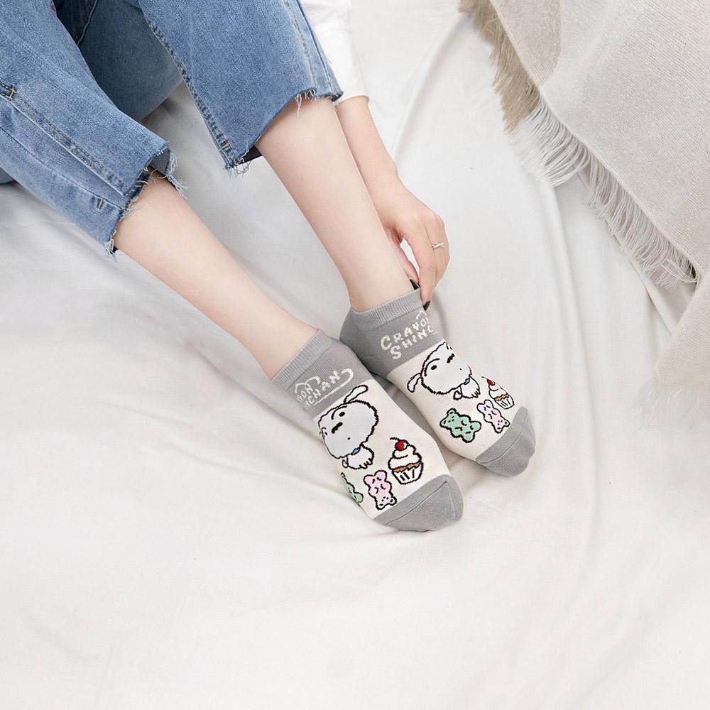 蠟筆小新 AHUA阿華有事嗎 韓國襪子 蠟筆小新全身拼色食物短襪【K1477】短襪 少女襪 韓妞必備中筒襪 百搭純棉襪-細節圖9