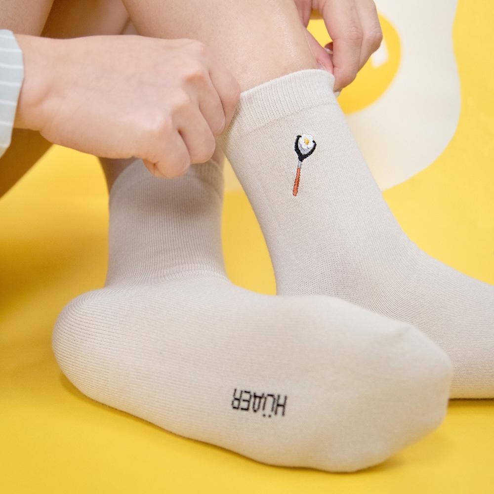AHUA阿華有事嗎 HUAER電繡媽咪日常中筒AB襪 Z0016 中筒襪 品牌設計襪 MIT台灣製造 純棉襪 母親節禮物-細節圖8