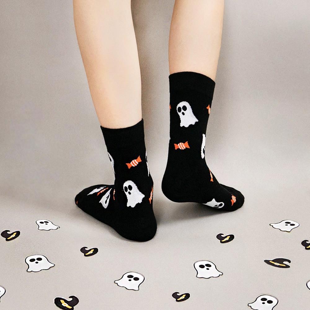 AHUA阿華有事嗎 自訂款！ 滿版鬼怪中筒襪 萬聖節襪子 萬聖節打扮 派對襪子 女生襪子 MIT台灣製造 R0008-細節圖5