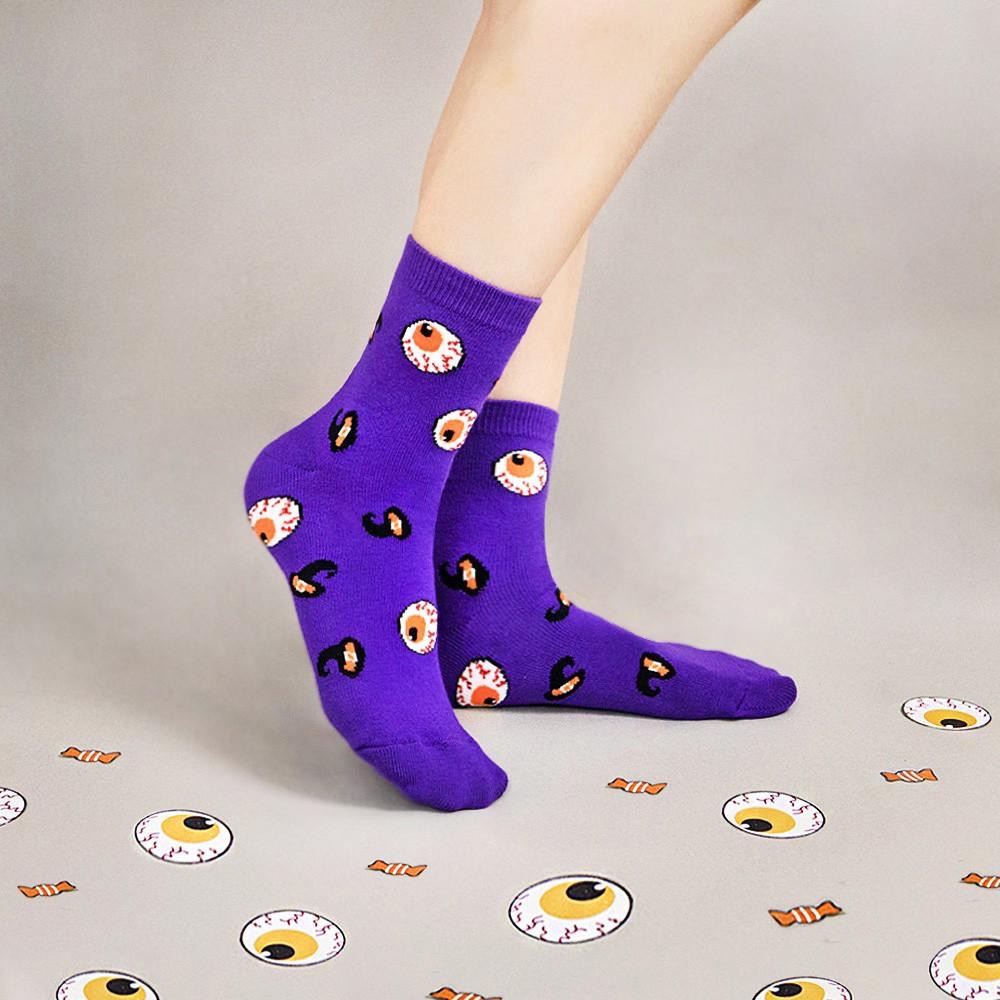 AHUA阿華有事嗎 自訂款！ 滿版鬼怪中筒襪 萬聖節襪子 萬聖節打扮 派對襪子 女生襪子 MIT台灣製造 R0008-細節圖7