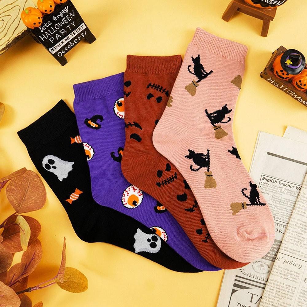 AHUA阿華有事嗎 自訂款！ 滿版鬼怪中筒襪 萬聖節襪子 萬聖節打扮 派對襪子 女生襪子 MIT台灣製造 R0008-細節圖8