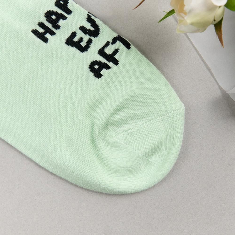 AHUA 韓國襪子 笑臉英文中筒襪 女生襪子 女襪 襪子推薦 可愛襪子 笑臉襪子 長襪 純棉襪 K1488 阿華有事嗎-細節圖9