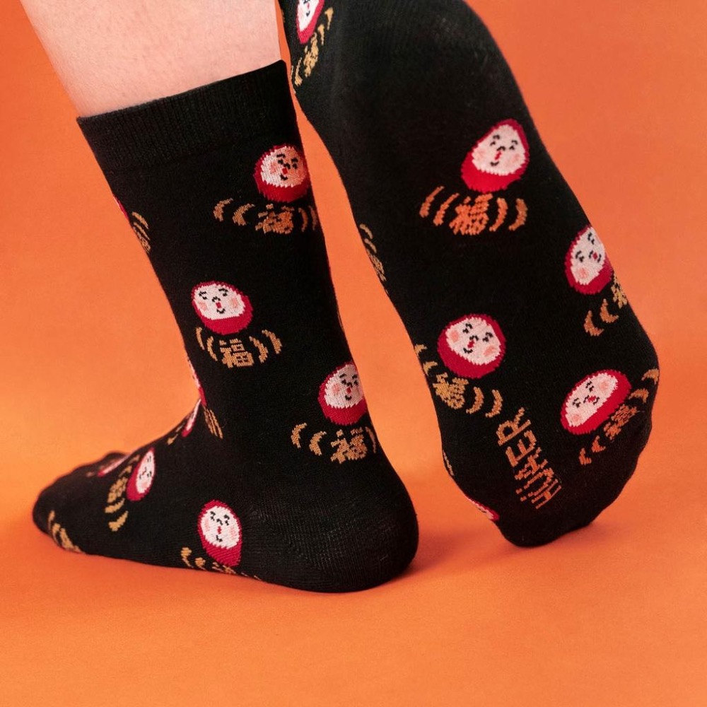 AHUA原創設計襪子 HUAER滿版福神中筒襪 新年開運襪 日本福神 台灣製造純棉襪 襪子推薦 Z0004 阿華有事嗎-細節圖3