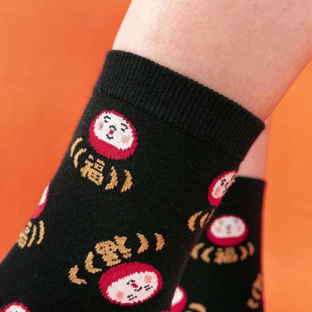 AHUA原創設計襪子 HUAER滿版福神中筒襪 新年開運襪 日本福神 台灣製造純棉襪 襪子推薦 Z0004 阿華有事嗎-細節圖5