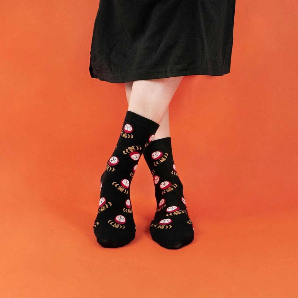 AHUA原創設計襪子 HUAER滿版福神中筒襪 新年開運襪 日本福神 台灣製造純棉襪 襪子推薦 Z0004 阿華有事嗎-細節圖6